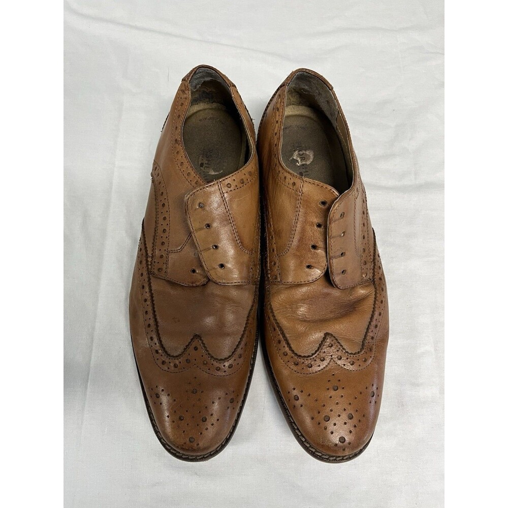 Florsheim Brown Leather Oxford Dress Shoes Wingtip Brogue 10 D MPN 11737